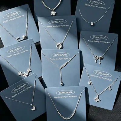 S999 Silber Perlenkette Damen Nischendesign Luxus hochwertiges Feeling kein Verfärben minimalistisch Schlüsselbein Kette Accessoires Großhandel