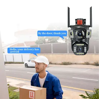 V380-WiFi-无线摄像头四镜头三画面监控室内外高清全彩警戒监控器