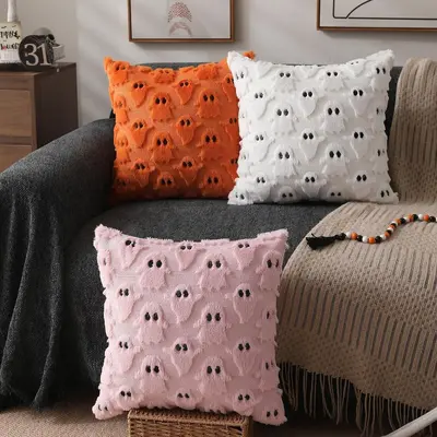 In Stock Halloween Pumpkin Pillow Cover Double-Color Quilted Sofa Cushion Cross-Border Recommended Home Textile Holiday Party Decoration - 2