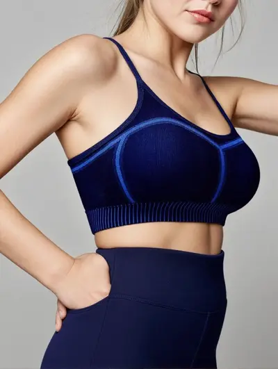 Damen-Pilates-Set mit Kurzarm und Brustpolster, lila - 9