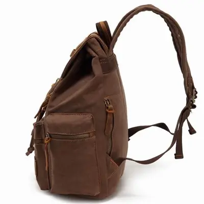 Große Canvas-Rucksack mit 15,6-Zoll-Laptopfach - 5