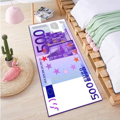 Dollar Bill Design Crystal Velvet Floor Mat, Full Coverage - 10