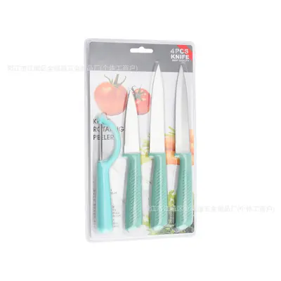 Export Stock Kitchen Knife Set Stainless Steel Knives Double-Sided Water-Absorbing Fruit Knife Peeler Combination Knife Set - 8