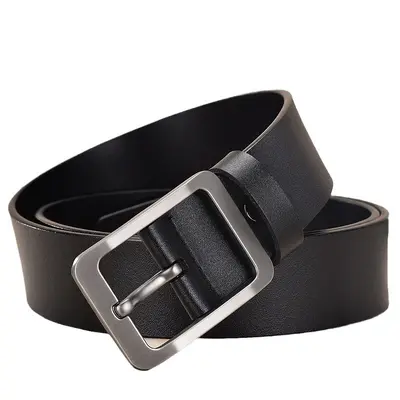 [Free Hole Punch] Men's Belt Pure Leather Pin Buckle Men's Denim Comfortable Retro Comfort Easy to Match Genuine Leather Belt - 6
