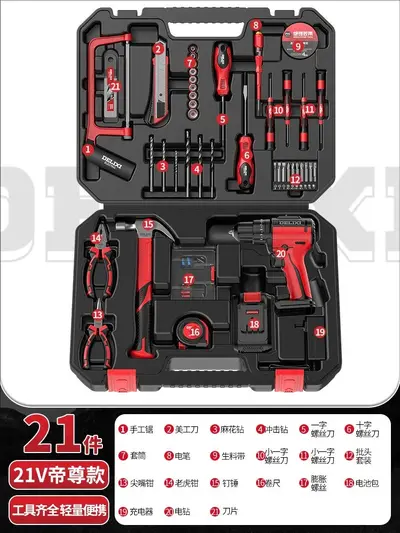 Delixi 12V cordless electric drill tool set - 11