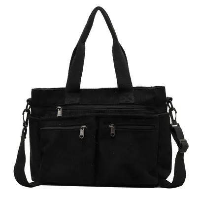 Large Capacity Corduroy Women's Crossbody Bag, Simple Design, Commuting Travel - 7