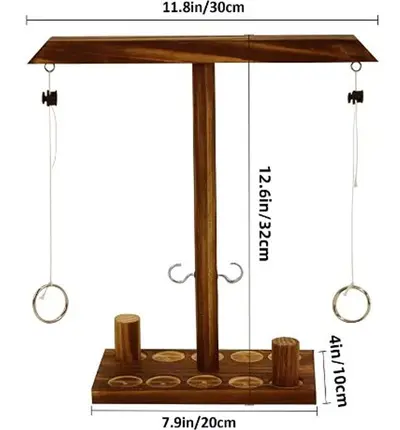 Ring Toss Games Wooden Toy Bar Family Desktop Hook and Loop Ring Toss Game - 11