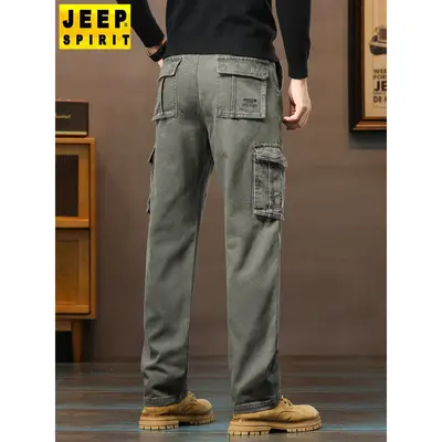 Erkek iş pantolonu, bol düz paça, çok cepli, outdoor uzun pantolon, model 7093
