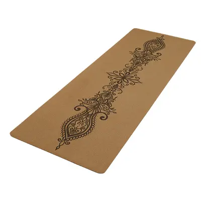 Natural rubber cork yoga mat thick non-slip