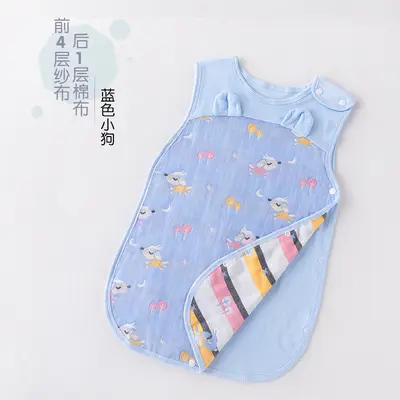 Quilted Pure Cotton Baby Sleeping Bag, Four Seasons Anti-Kick - 11
