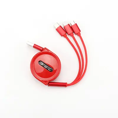 Pinou ein bis drei Datenkabel ausziehbar drei in einem Ladekabel USB Mobiltelefon ein bis drei Schnellladung Geschenk Anpassung - 6