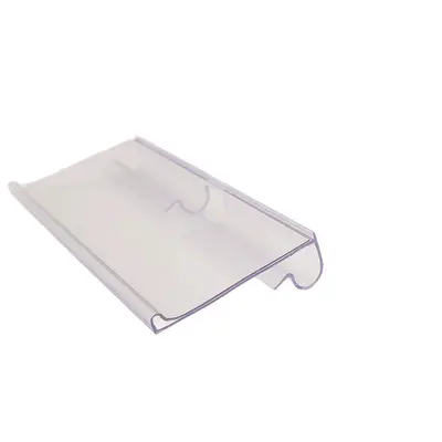 Transparent PVC Shelf Price Tags with Hanging Hook, Hole-Punched