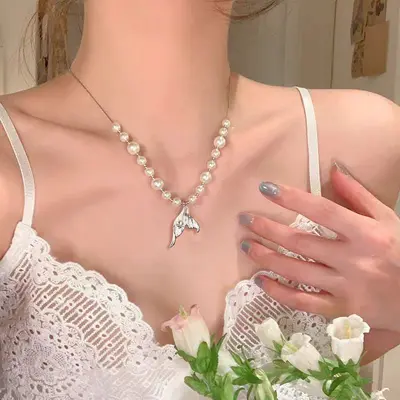 Inci Çift Katmanlı Kolye Çıkık Zinciri Choker Kadın - 10