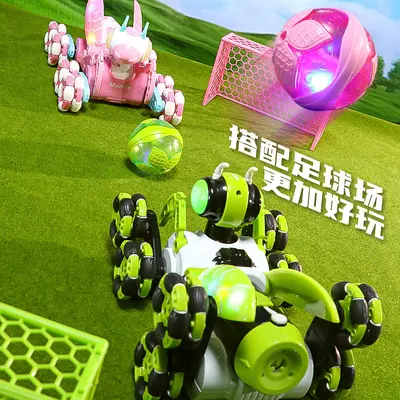 Intelligent eight-wheel stunt car with motion sensing robot toy