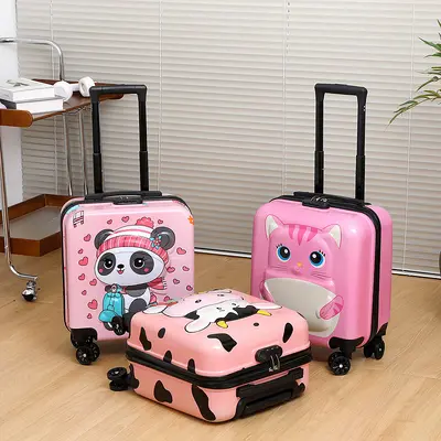 Cartoon Kinder-Koffer 18 Zoll mit Zahlenschloss, Universalrollen, Reisekoffer für Jungen und Mädchen, flugzulässig, Schüler-Trolley-Koffer