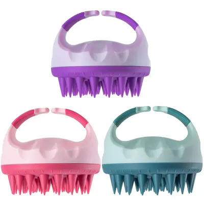 Grenzüberschreitender Bestseller Silikon-Kopfmassagebürste Kopfhautmassagebürste Haarbürste Kopfmassager für Erwachsene Haarkamm