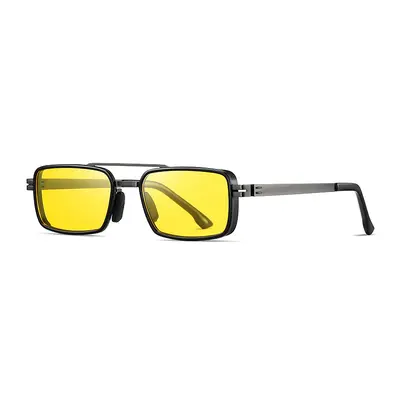 Men's Steel Frame Square Polarized Sunglasses, Model S15229, Ultra-Light - 6