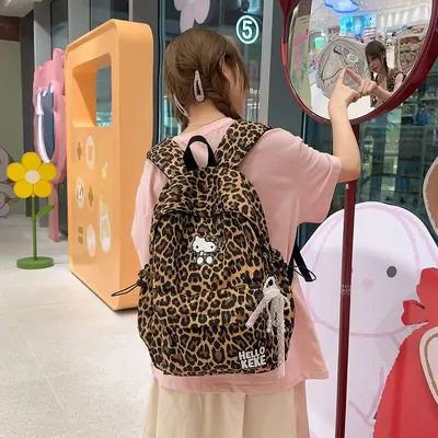 Crossborder ins Freizeit einfaches Leopardenmuster Rucksack Damen Schüler Reiserucksack große Kapazität Schulrucksack
