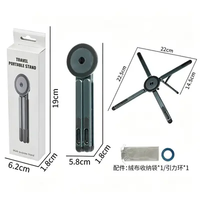 Magnetic Aluminum Alloy Phone and Tablet Stand, Foldable, Four-Leg Support - 7