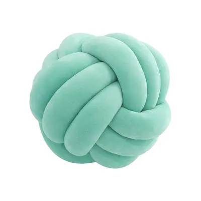 Scandinavian cross-border three-strand rope knotted hand-woven knot round ball headboard fabric pillow sofa cushion lumbar pillow - 10