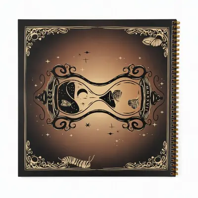 2027 Retro Wall Calendar, Gold-Foil, Hourglass Design
