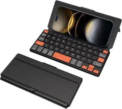 Doppel-Bluetooth Mini-Numpad mit faltbarer Lederhülle und Ständer - 7