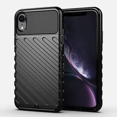 iPhone XR cep telefonu kılıfı için uygundur Apple XR cep telefonu kılıfı Thunder düşmeyi önleyici yumuşak silikon kalınlaştırılmış her şey dahil saf renk - 7