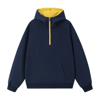 Herren-Kapuzensweatshirt, Half-Zip, Baumwolle, Herbst-Winter - 10