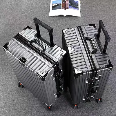 28-Inch Aluminum Frame Spinner Suitcase with Universal Wheels