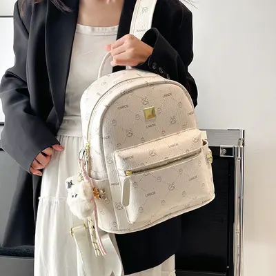 Korean-Style Campus Backpack, Large Capacity, Soft Leather Texture - 3