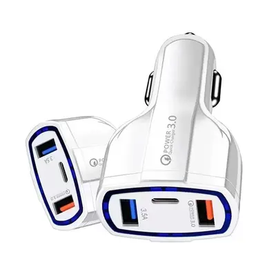 QC3.0 Araç Şarj Cihazı Çift USB Yeni Nesil Arayüz + Type-C Arayüz 5V 9V 12V