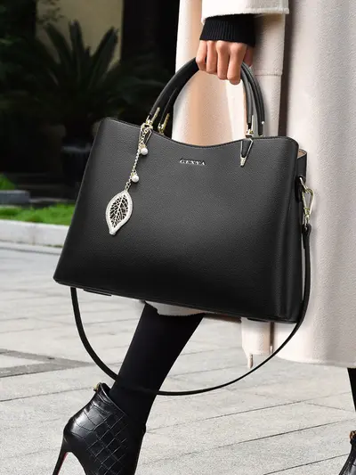 Damenhandtasche, großes Fassungsvermögen, mehrere Fächer, Pendlertasche aus weichem Leder