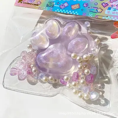 Transparent Cat Paw Soft Toy, Ultra-Soft TPR Silicone Plush with Muddy Texture - 9