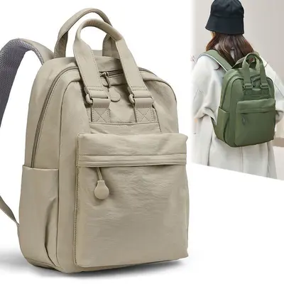 Damen-Rucksack in Uni-Farbe für Reise und Pendeln, leicht, großes Fassungsvermögen