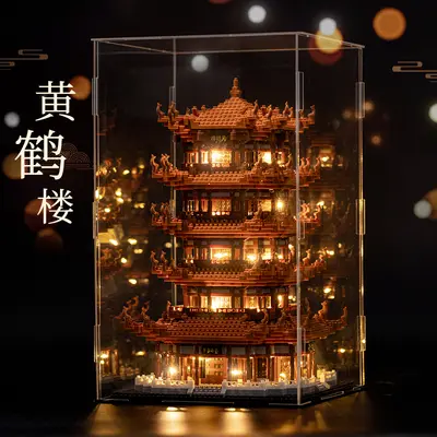 Kinder-Bausteine groß, Suzhou-Garten, Gelber-Kranich-Turm, Montagespielzeug, Tian'anmen, Mikro-Partikel-Bausteine, Puzzle, Großhandel