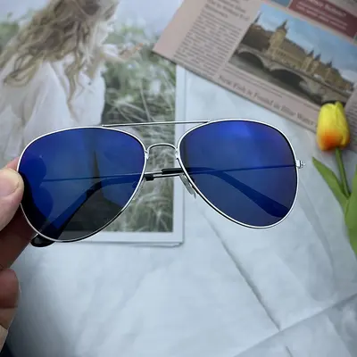 Classic Aviator Reflective Film Frog Mirror Retro Colored Sunglasses Versatile Fashion Sunglasses Manufacturer Wholesale - 12