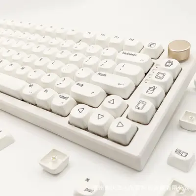 Minimalist Beyaz Keycap MOA Mekanik Klavye Tuşu, PBT Isı Süblimasyon, 61 68 75 87 98 100 1