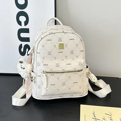 Korean-Style Campus Backpack, Large Capacity, Soft Leather Texture - 7