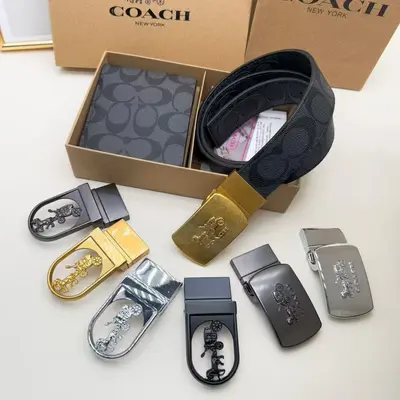 Men's Minimalist Belt Wallet Gift Set, Classic Leather Belt, Adjustable Holes - 4