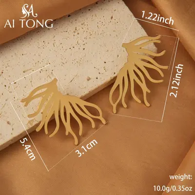Metal Foldable Fan-Shaped Geometric Retro Earrings - 9