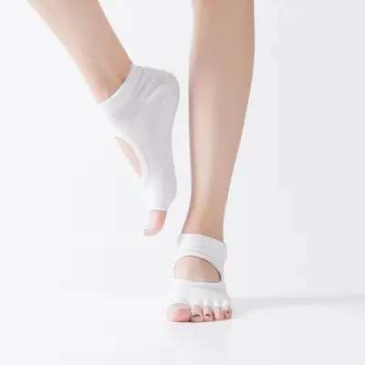 [Tükenmezden doğrudan üreticiden] Yoga çorapları kadınlar için noktalı beş parmaklı çoraplar kaymaz Pilates spor yoga bölünmüş parmaklı spor çorapları - 12