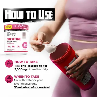 TK跨境Creatine power肌酸粉一水合物优化女性提臀运动健身肌酸