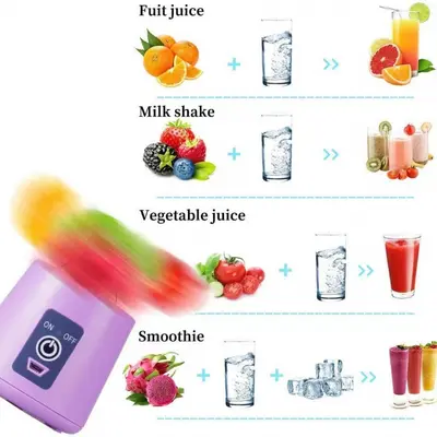 Portable mini electric juicer 6-blade USB rechargeable - 3