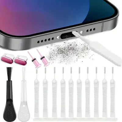 C port toz geçirmez set 16 parça Tip-C veri portu USB toz geçirmez fiş cep telefonu şarj portu metal toz geçirmez fiş - 8