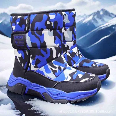 Kinder-Winterschneestiefel, Plüschfutter, wasserdicht, große Größen