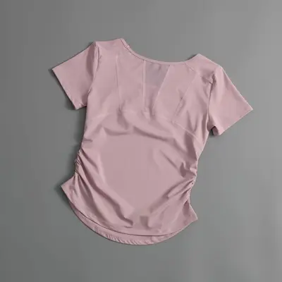 Women's Short Sleeve Quick-Dry Mesh Back Yoga Top - 9