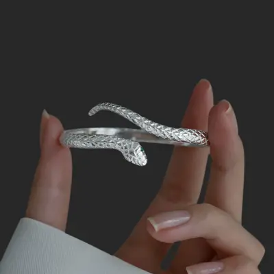 925er Silber Armband, Schlangen-Design - 5