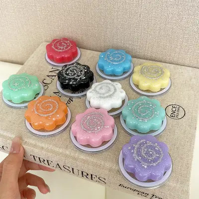 Magnetic phone stand, sequin design, rotating and retractable