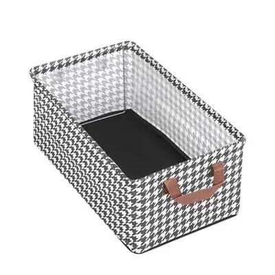 Foldable Houndstooth Pattern Storage Box - 8