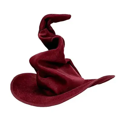 Halloween Grey Velvet Twisted Witch Hat - 11